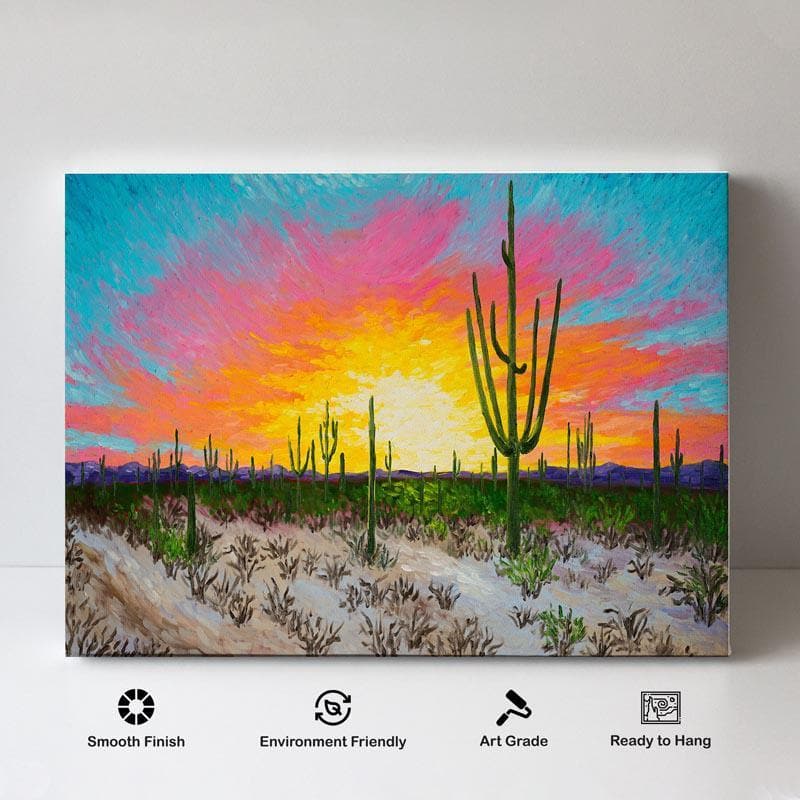 Wall Art & Paintings - Arizona Desert Wall Painting - Gallery Wrap