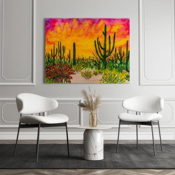 Wall Art & Paintings - Arizona Gloaming Painting - Arina Yastrebova - Gallery Wrap