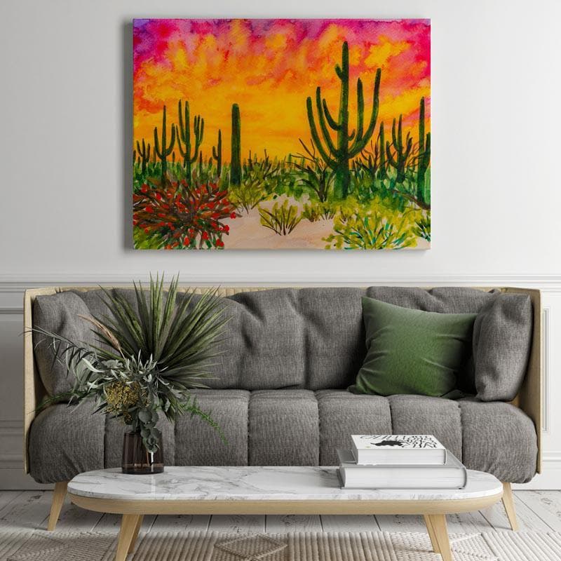 Wall Art & Paintings - Arizona Gloaming Painting - Arina Yastrebova - Gallery Wrap