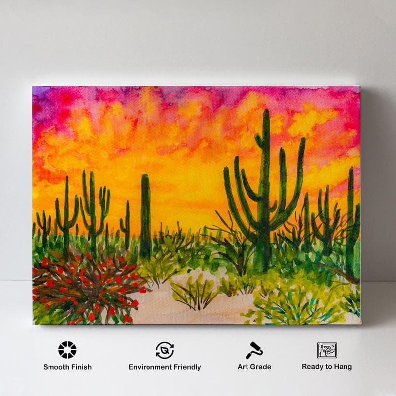 Wall Art & Paintings - Arizona Gloaming Painting - Arina Yastrebova - Gallery Wrap