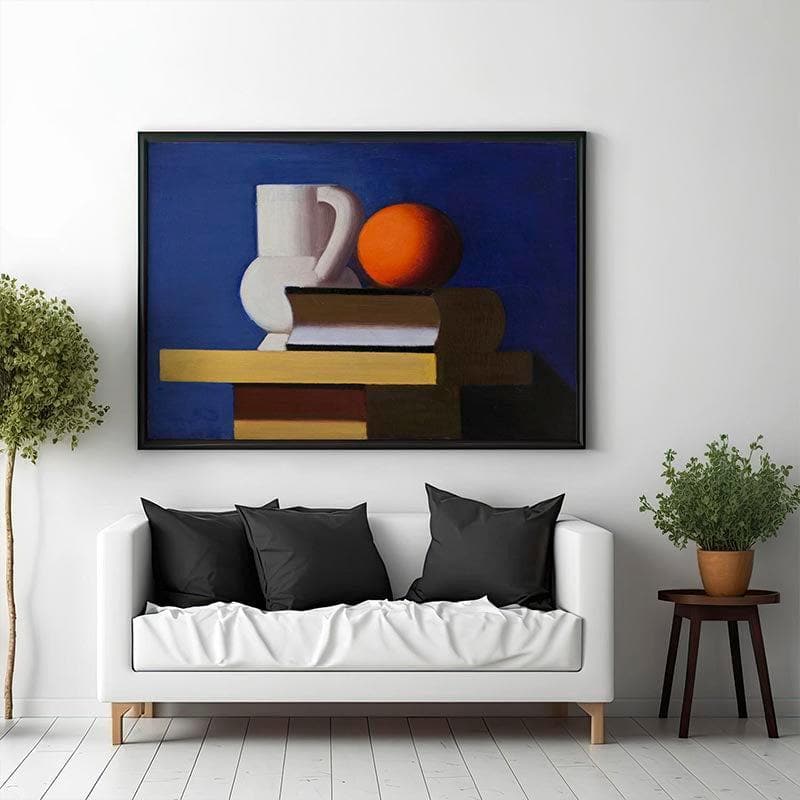 Wall Art & Paintings - Arrangement With White Jug Wall Painting - Black Frame