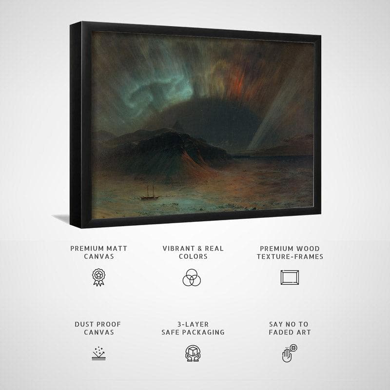 Buy Aurora Borealis Wall Painting - Black Frame Wall Art & Paintings from Vaaree