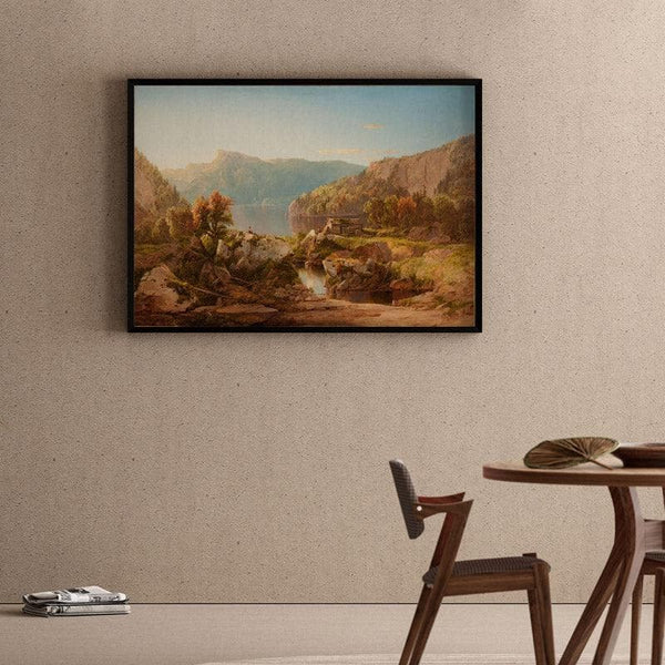 Wall Art & Paintings - Autumn Warm Morning Wall Painting - Black Frame