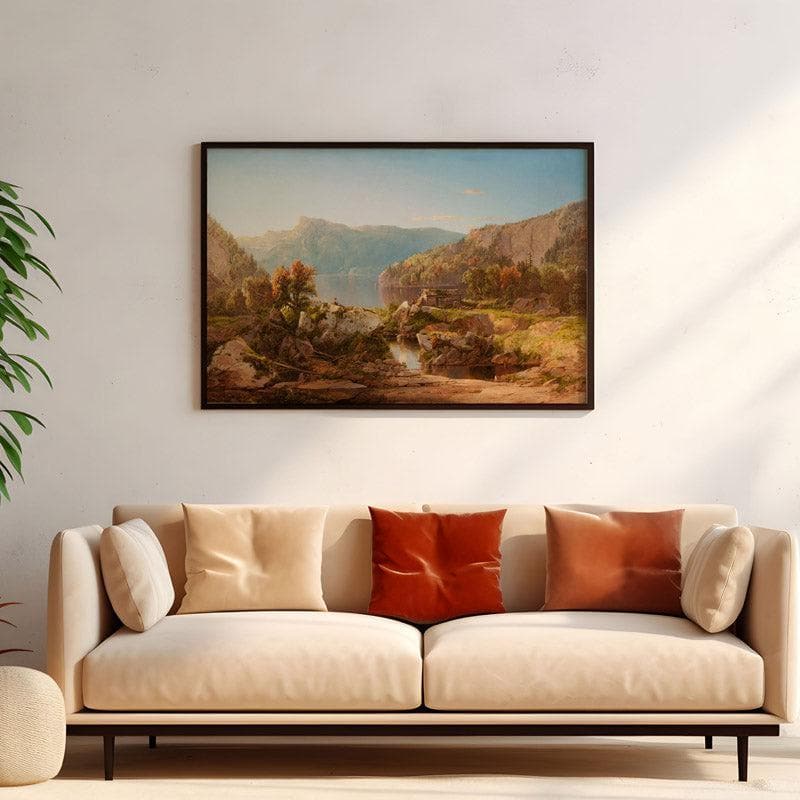 Wall Art & Paintings - Autumn Warm Morning Wall Painting - Black Frame