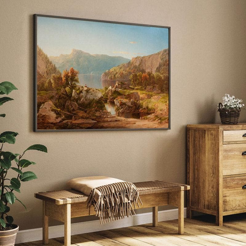 Wall Art & Paintings - Autumn Warm Morning Wall Painting - Black Frame