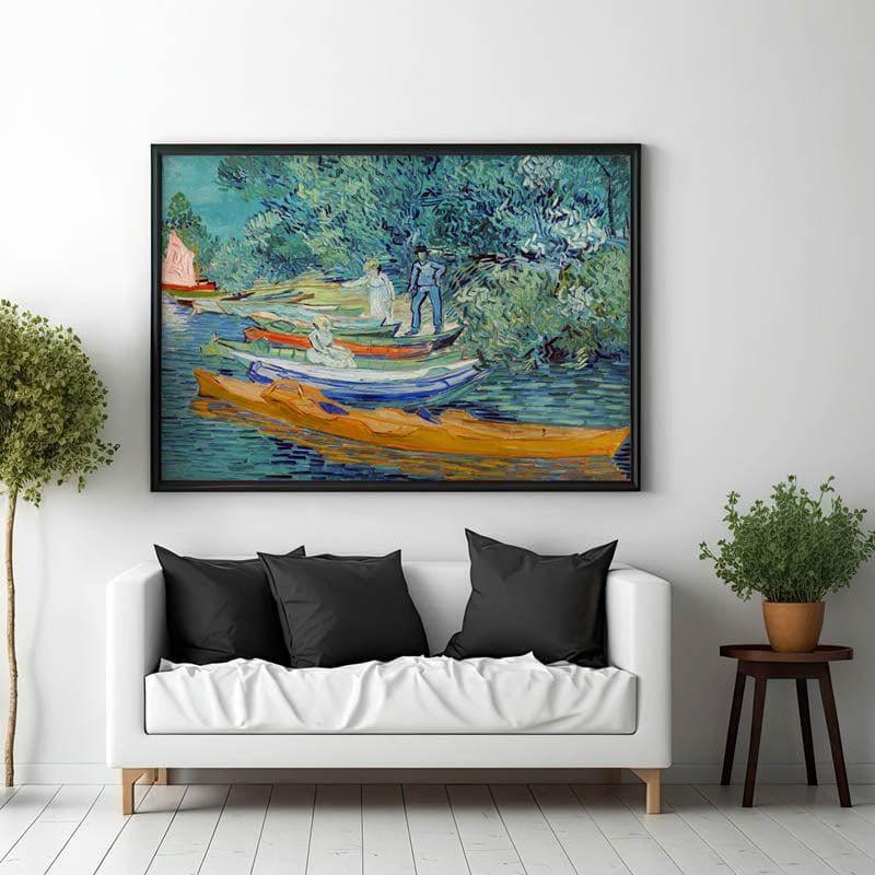 Wall Art & Paintings - Bank Of The Oise By Vincent Van Gogh - Black Frame