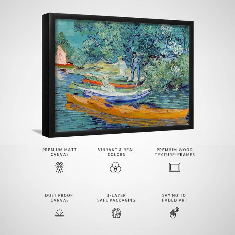 Wall Art & Paintings - Bank Of The Oise By Vincent Van Gogh - Black Frame