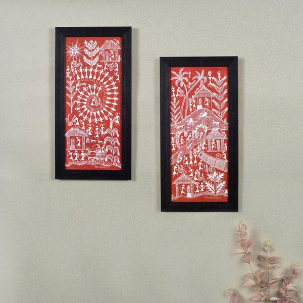 Wall Art & Paintings - Barasi Warli Wall Art - Set Of Two