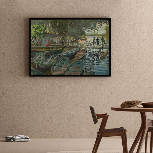 Wall Art & Paintings - Bathers At La Grenouillère By Claude Monet - Black Frame