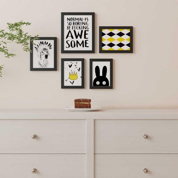 Buy Be Awesome Art Work - Set Of Five Wall Art & Paintings from Vaaree