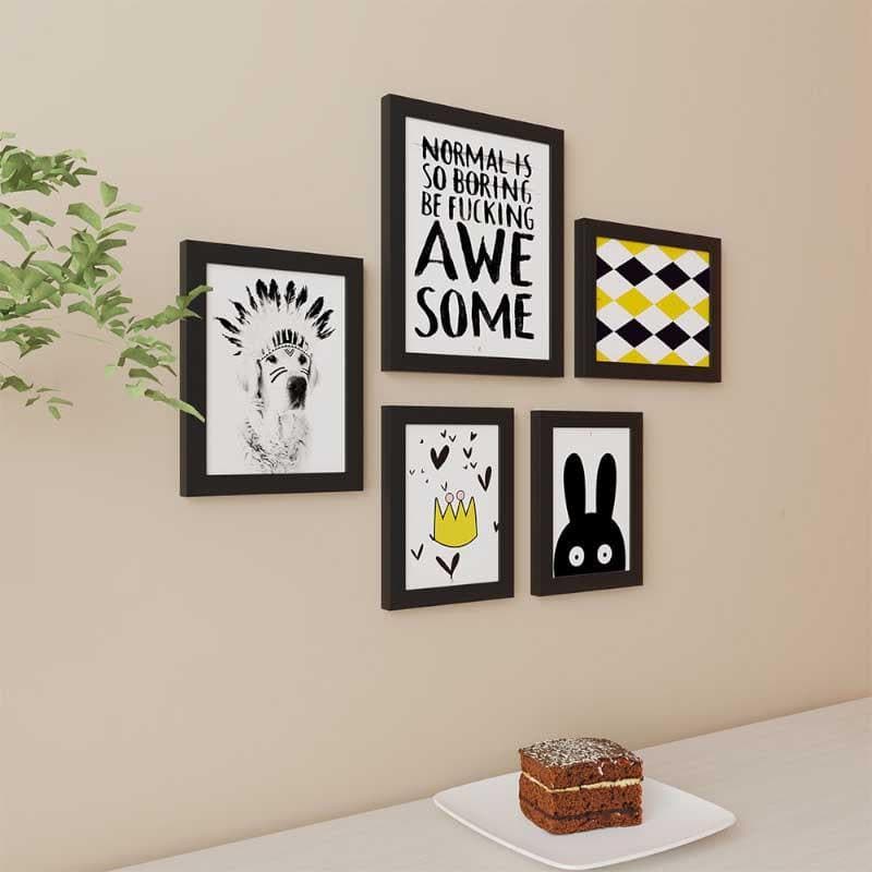 Buy Be Awesome Art Work - Set Of Five Wall Art & Paintings from Vaaree