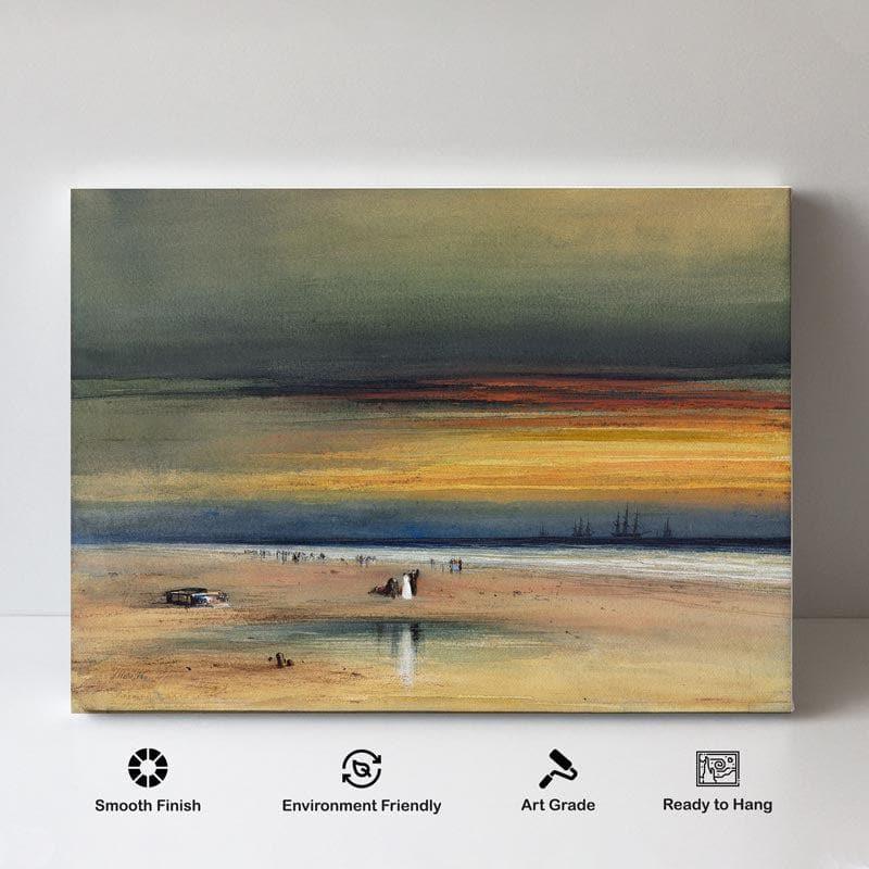 Wall Art & Paintings - Beach Scene at Beach Painting - Gallery Wrap