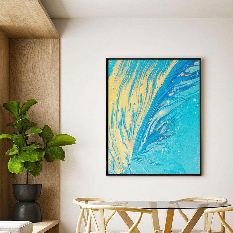 Buy Beachy Abstract Wall Painting - Black Frame Wall Art & Paintings from Vaaree