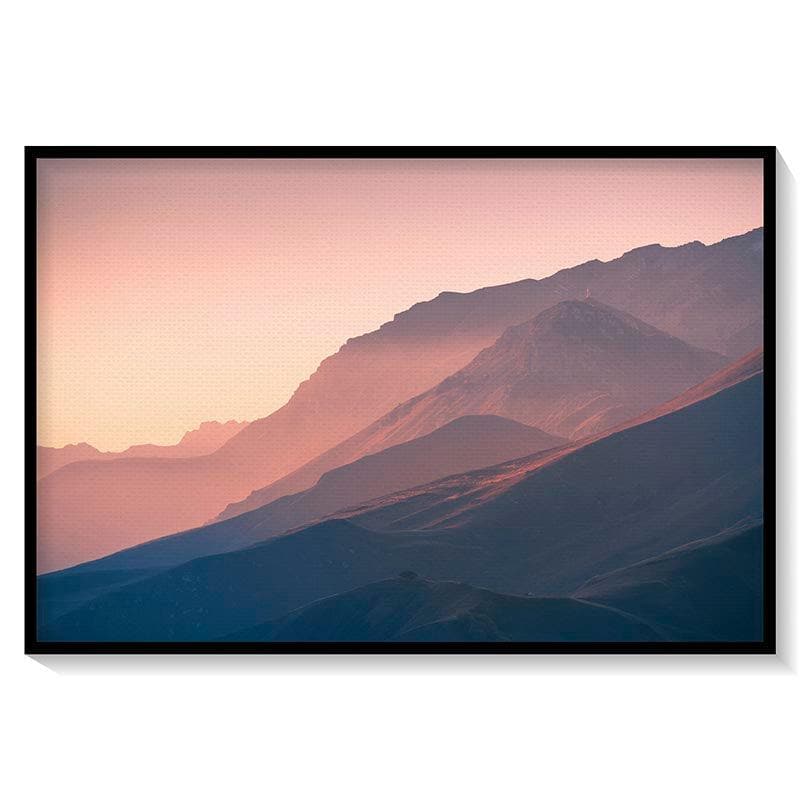 Wall Art & Paintings - Beautiful Mountains At Sunset Wall Painting - Black Frame