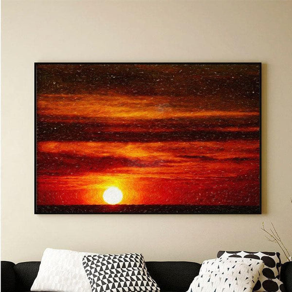 Wall Art & Paintings - Beautiful Sunset Wall Painting - Black Frame