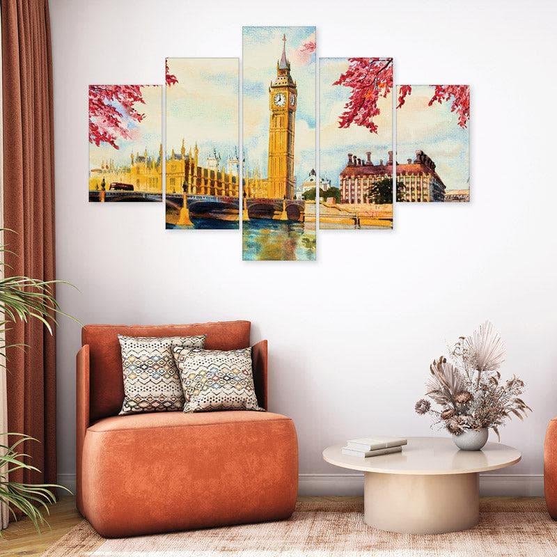 Buy Big Ben Scape Wall Art - Set Of Five Wall Art & Paintings from Vaaree