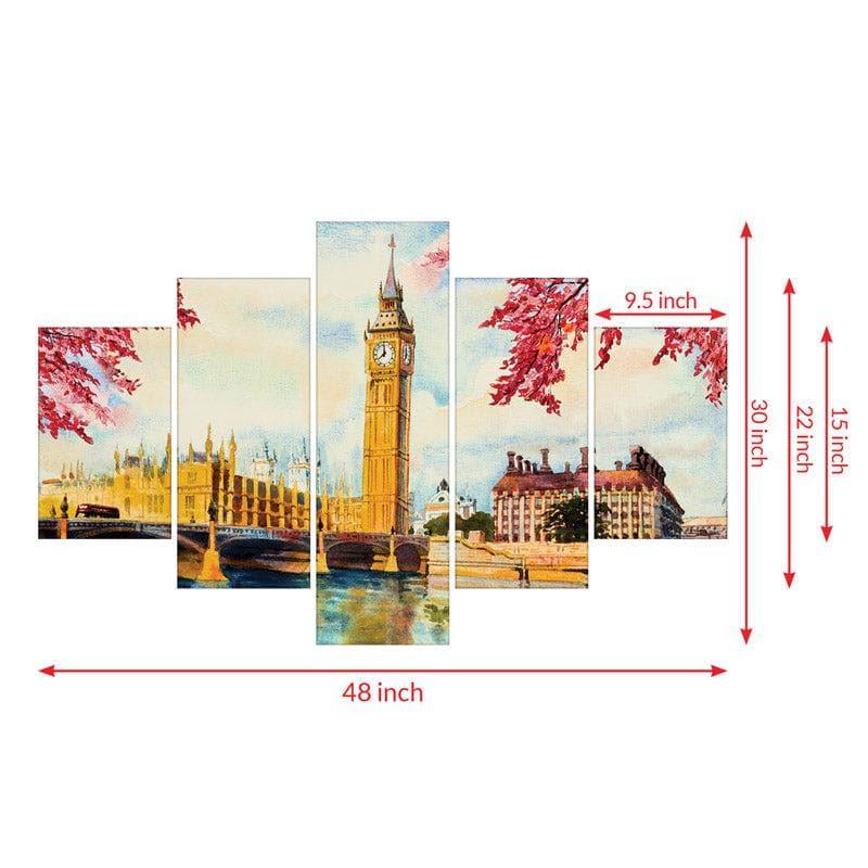 Buy Big Ben Scape Wall Art - Set Of Five Wall Art & Paintings from Vaaree