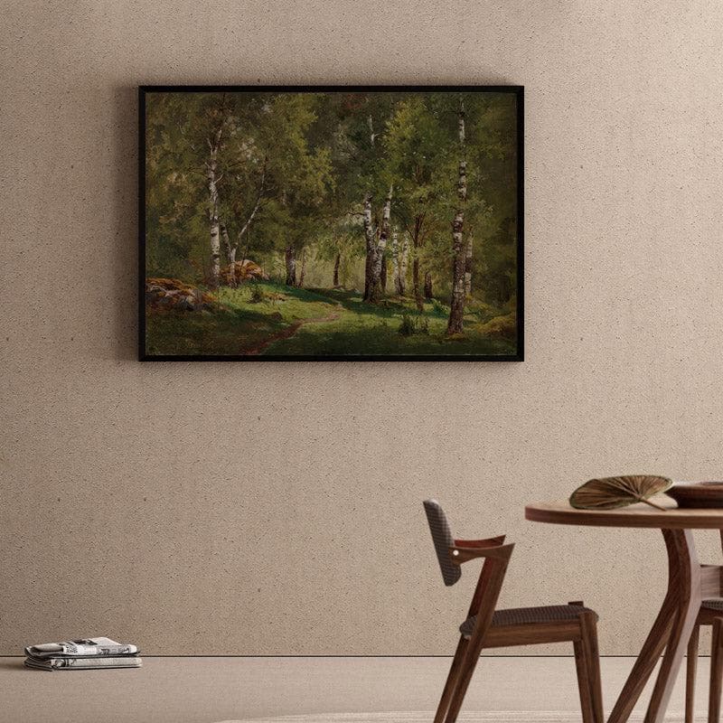 Wall Art & Paintings - Birch Grove Wall Painting - Black Frame