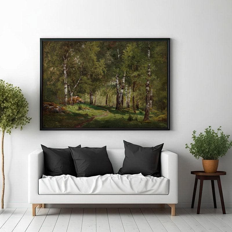 Wall Art & Paintings - Birch Grove Wall Painting - Black Frame