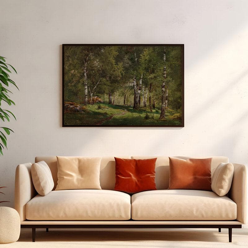 Wall Art & Paintings - Birch Grove Wall Painting - Black Frame