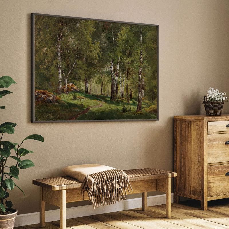 Wall Art & Paintings - Birch Grove Wall Painting - Black Frame