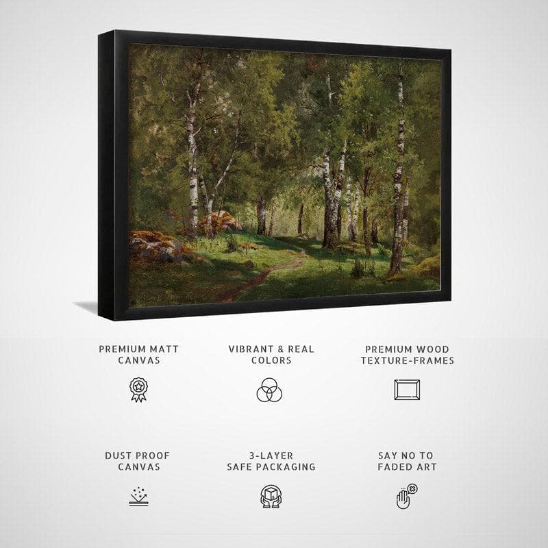 Wall Art & Paintings - Birch Grove Wall Painting - Black Frame