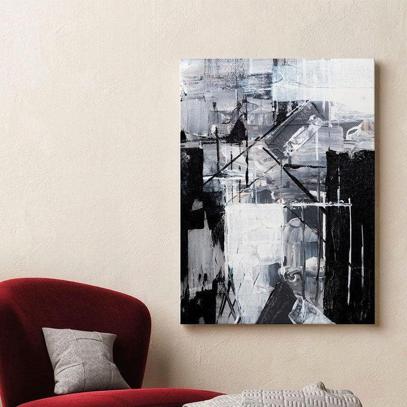 Buy Black and White Abstract Painting - Gallery Wrap Wall Art & Paintings from Vaaree