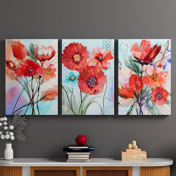 Wall Art & Paintings - Bloom Parade Wall Painting - Set Of Three