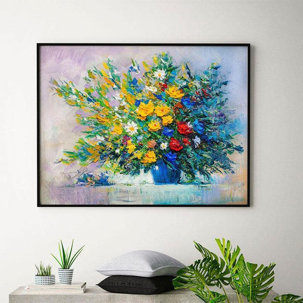 Wall Art & Paintings - Blooming Flowers Wall Painting - Black Frame