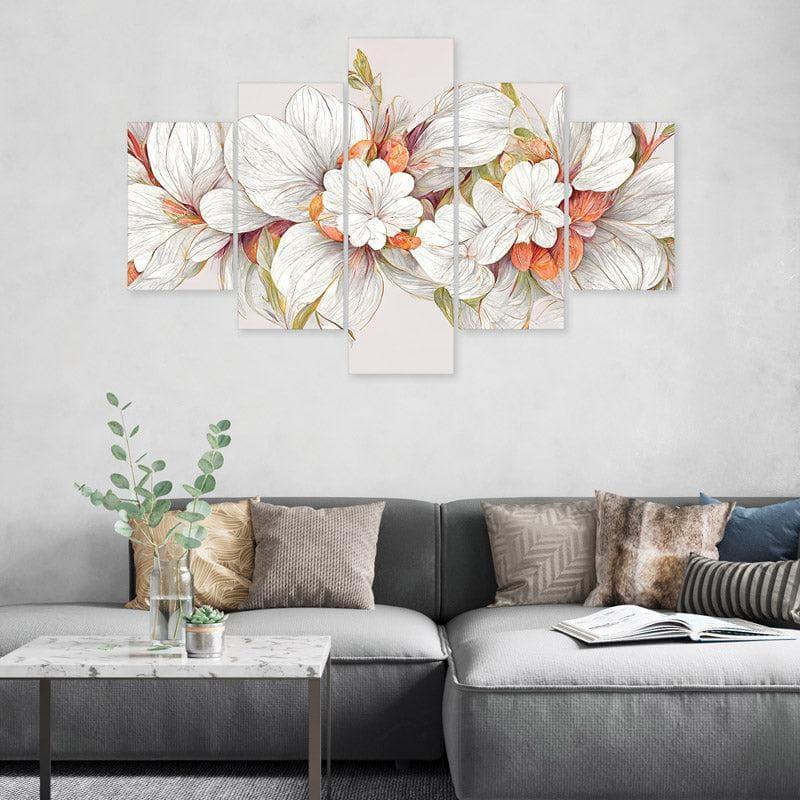 Buy Wall Art & Paintings - Blossom Blessing Wall Art - Set Of Five at Vaaree online