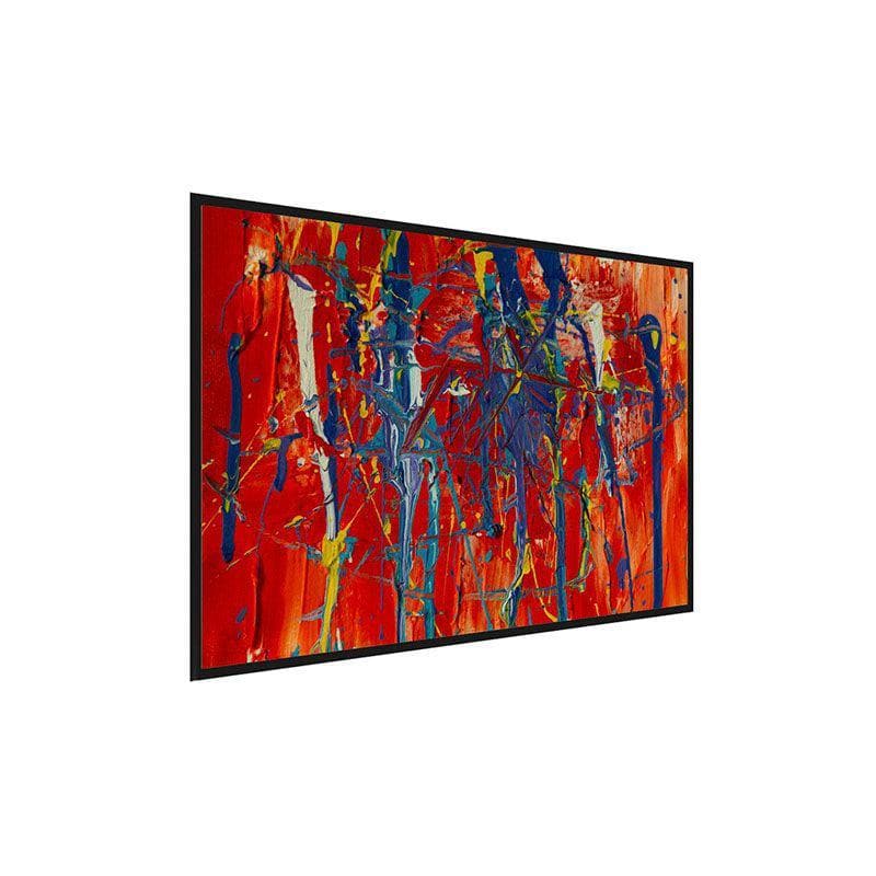 Wall Art & Paintings - Blue And Red Wall Painting - Black Frame