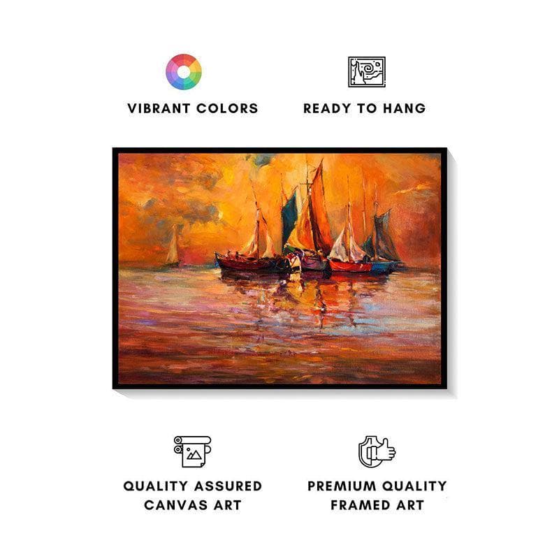 Wall Art & Paintings - Boats & Ocean Wall Painting - Black Frame