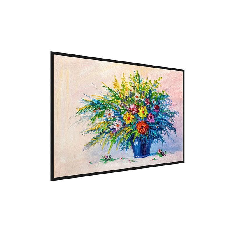 Buy Bouquet of flowers Violet Wall Painting - Black Frame Wall Art & Paintings from Vaaree