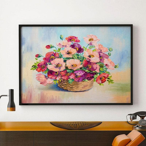 Wall Art & Paintings - Bouquet of Poppies Wall Painting - Black Frame