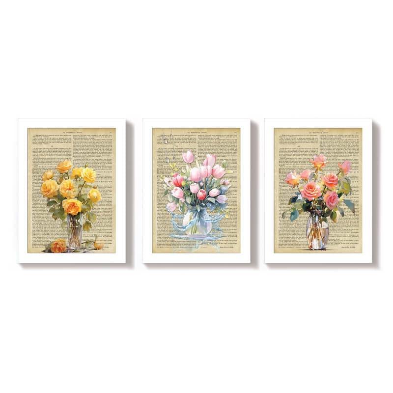 Wall Art & Paintings - Bouquets Of Love Wall Art - Set Of Three