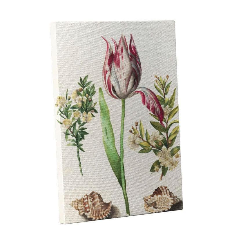 Buy Branches of Myrtle and Shells Wall Painting - Gallery Wrap Wall Art & Paintings from Vaaree