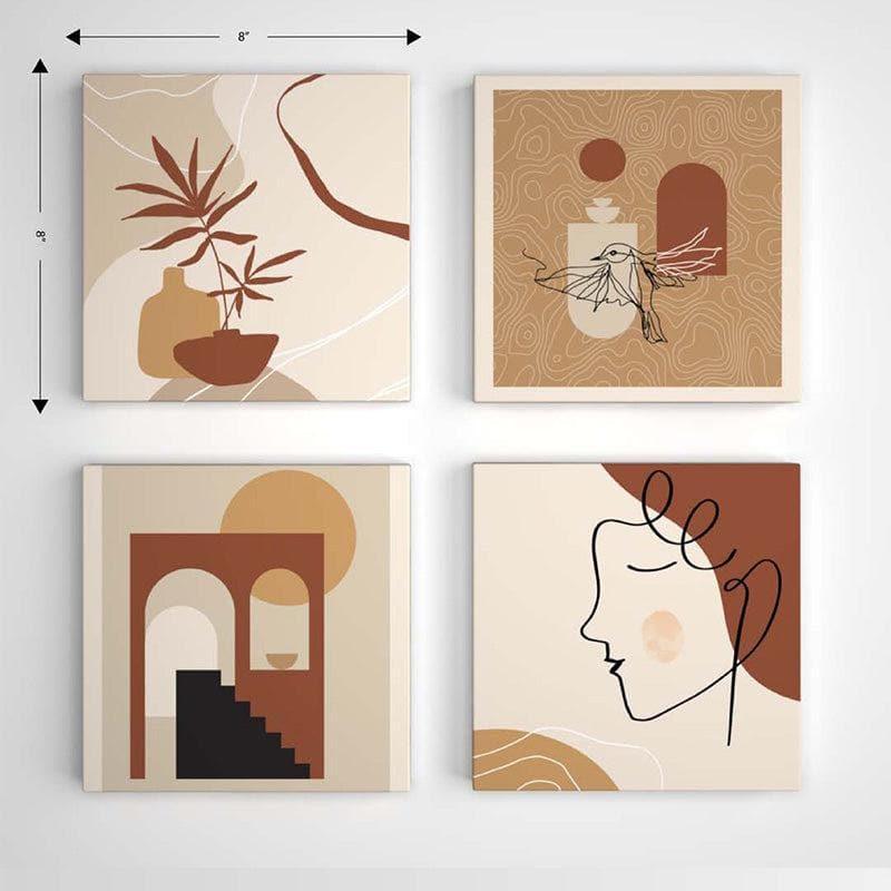 Buy Brown Burrow Wall Art - Set Of Four Wall Art & Paintings from Vaaree