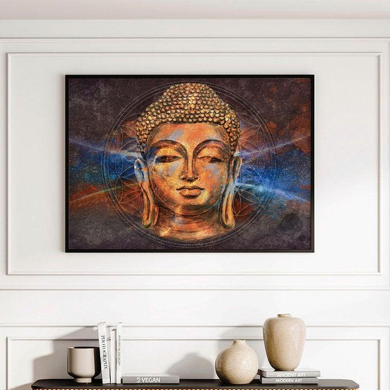 Wall Art & Paintings - Buddha Wall Painting - Black Frame