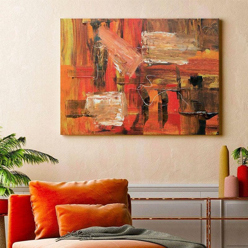 Buy Burst Of Orange Wall Painting - Gallery Wrap Wall Art & Paintings from Vaaree