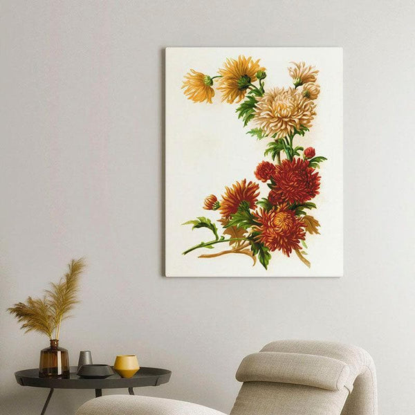 Wall Art & Paintings - Callistephus Flowers Wall Painting - Gallery Wrap