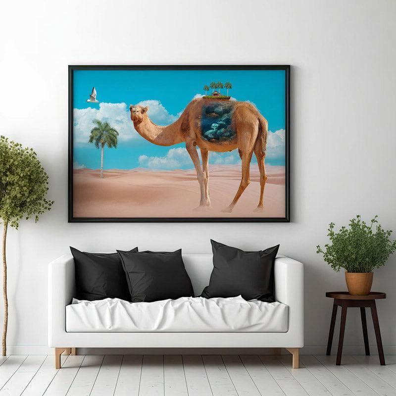 Wall Art & Paintings - Camel Charm Wall Painting - Black Frame