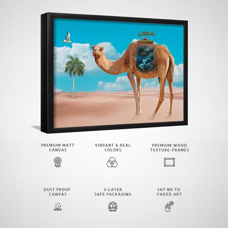 Wall Art & Paintings - Camel Charm Wall Painting - Black Frame