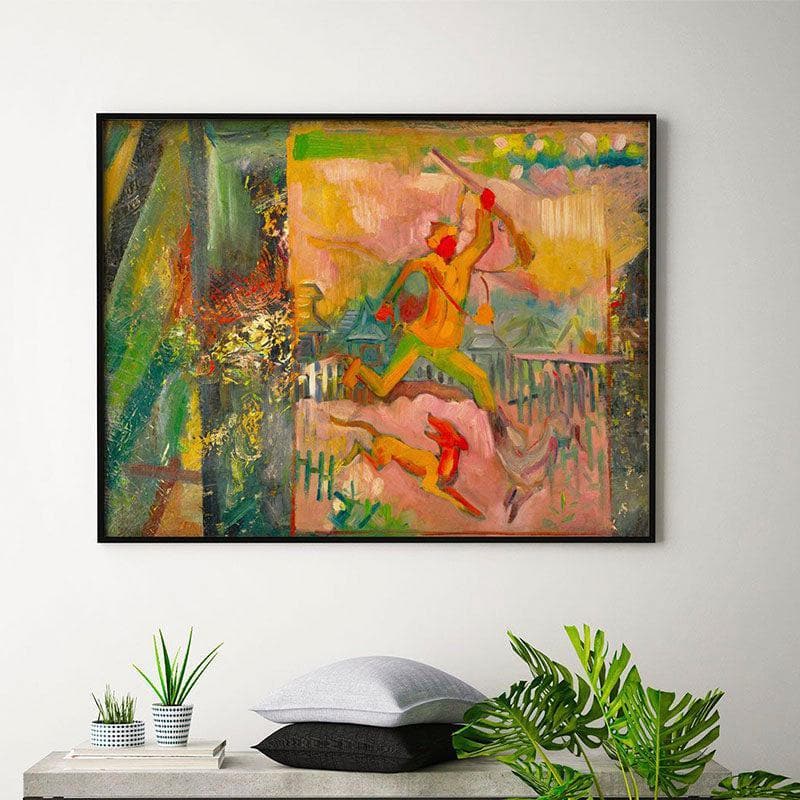 Wall Art & Paintings - Campfire Abstract Painting - Black Frame