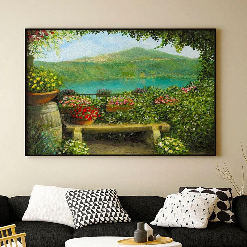 Buy Castel Gandolfo Wall Painting - Black Frame Wall Art & Paintings from Vaaree