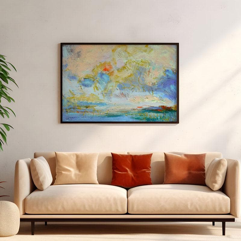 Wall Art & Paintings - Celebrate golden Wall Painting - Black Frame