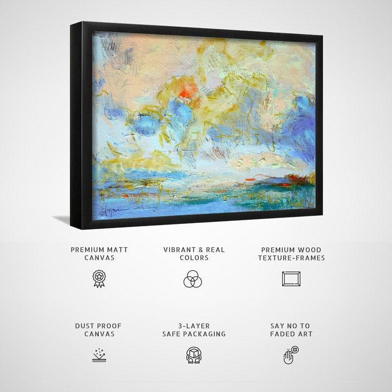 Wall Art & Paintings - Celebrate golden Wall Painting - Black Frame