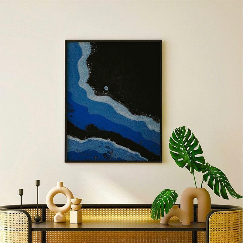 Wall Art & Paintings - Cheerful Fluid Wall Painting - Black Frame