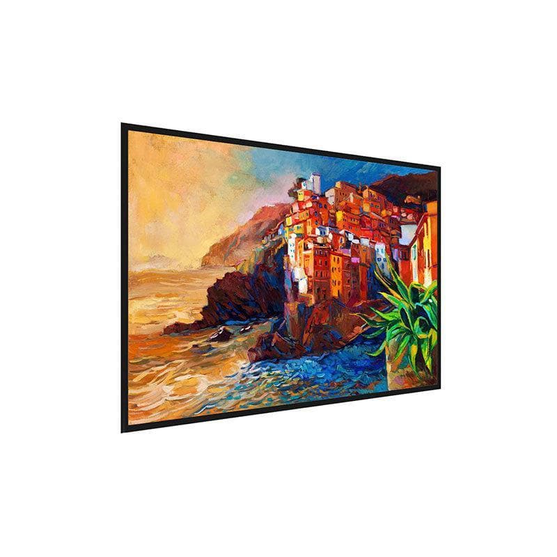 Wall Art & Paintings - Cinque Terre Coast Wall Painting - Black Frame