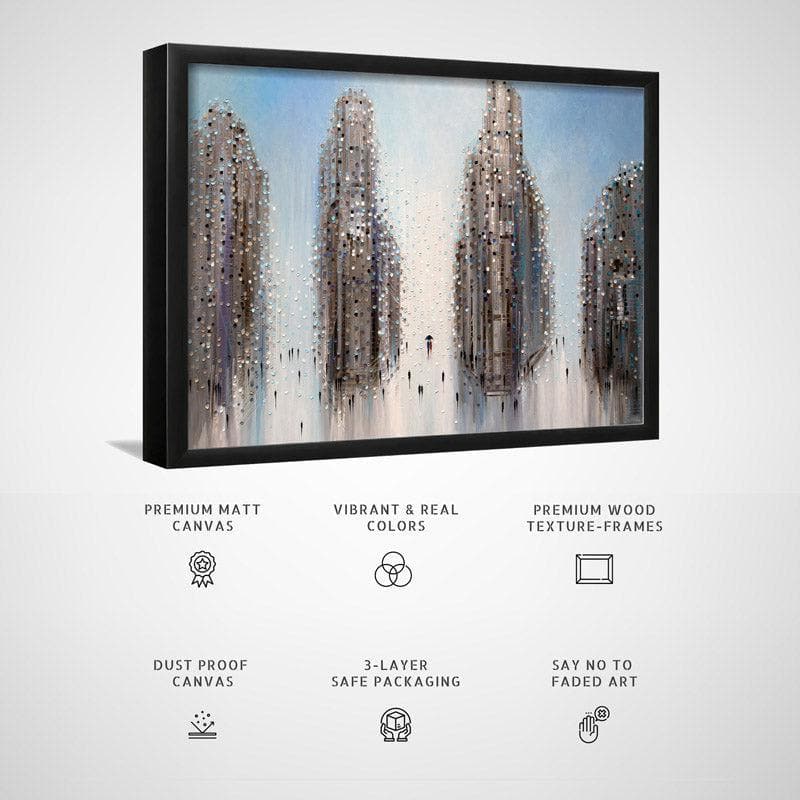 Wall Art & Paintings - City Mood Wall Painting - Black Frame