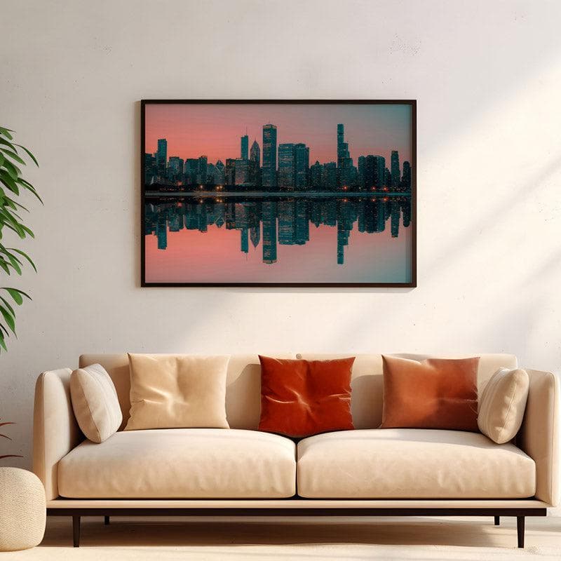 Wall Art & Paintings - Cityscape Wall Painting - Black Frame